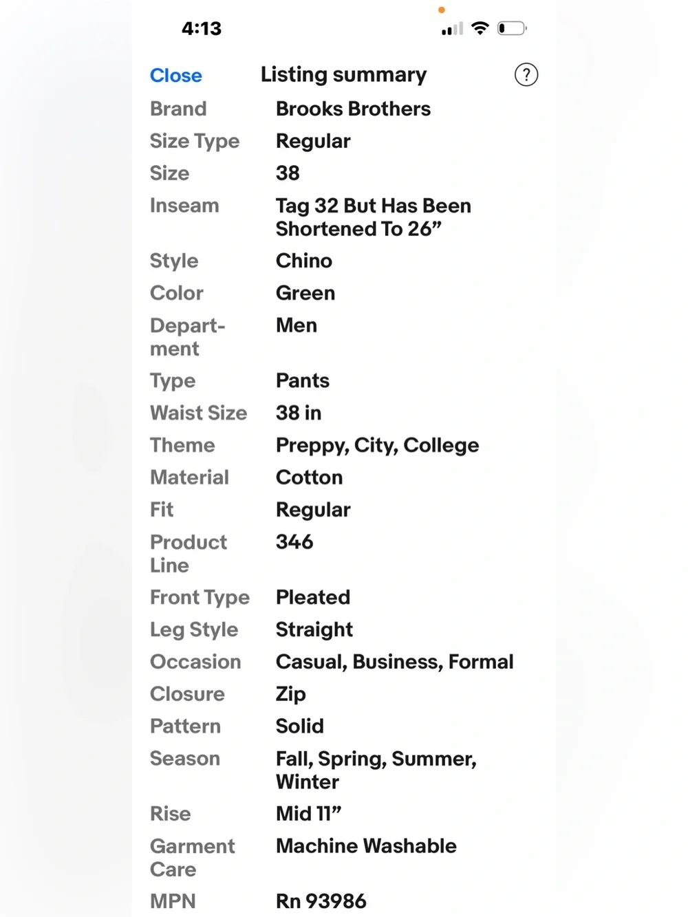 Brooks Brothers please read
